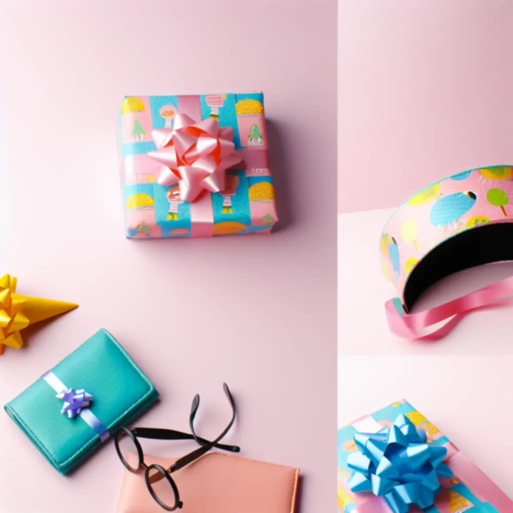 Kolorowe zestawy prezentowe z dziecięcymi akcesoriami zapakowane w ozdobne pudełka