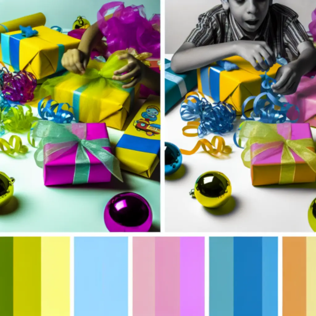 Kolorowe, ozdobne opakowania prezentowe z zabawkami