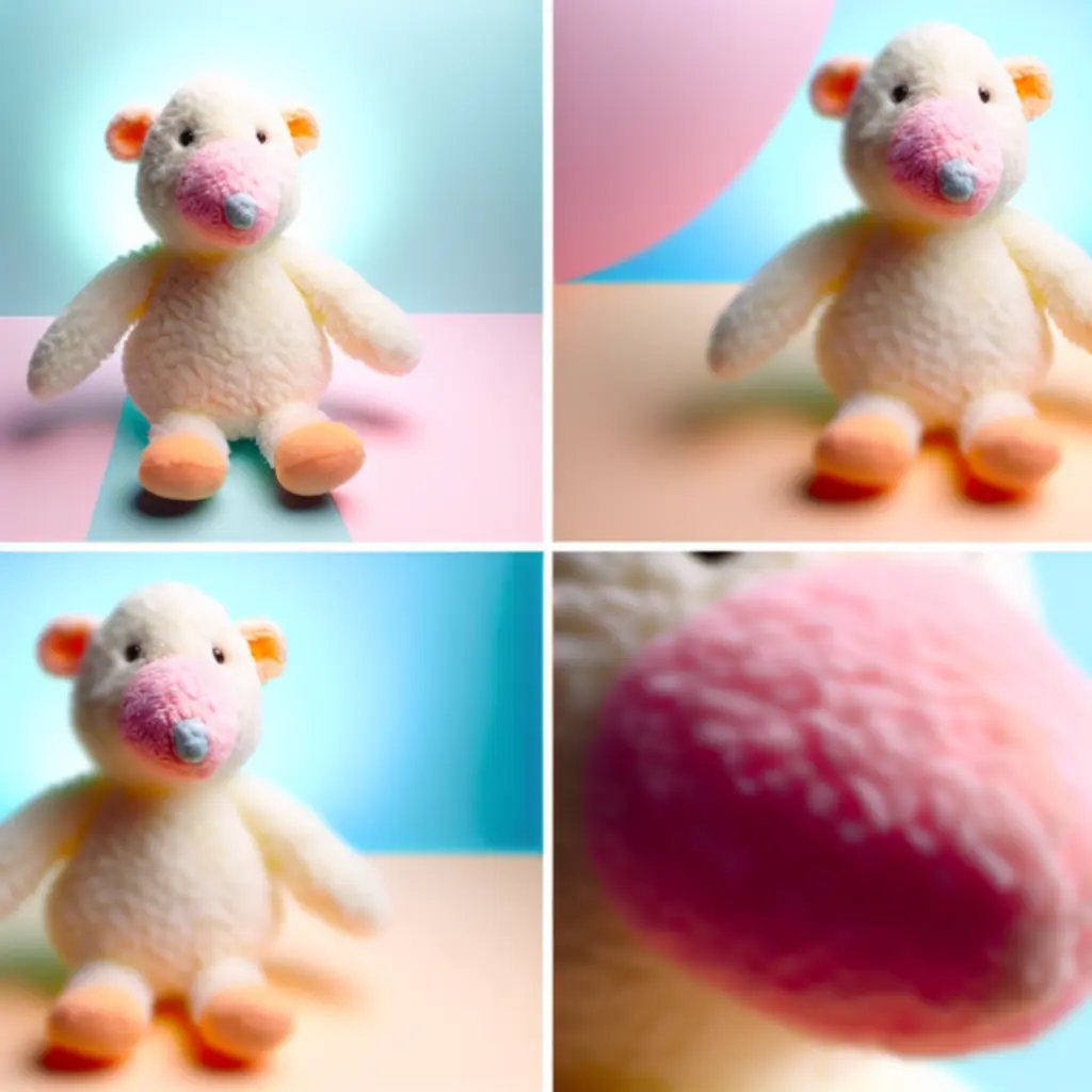 Pluszowa zabawka z widocznymi szczegółami produktu