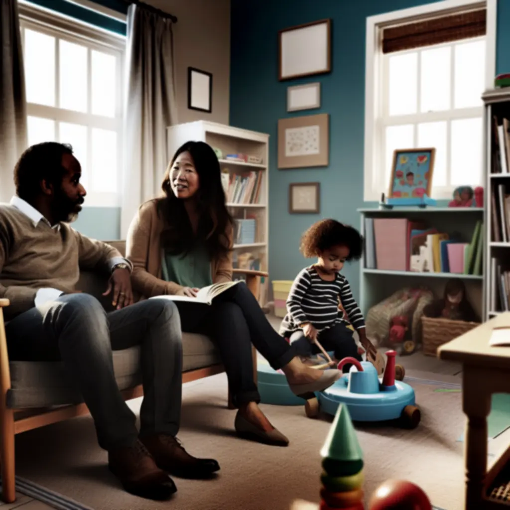 Rodzice i nauczyciele rozmawiający o efektach korzystania z zabawek edukacyjnych