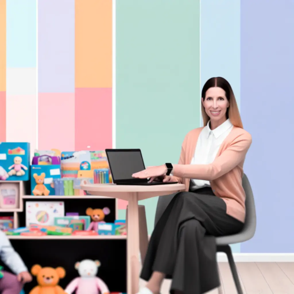 Konsultant pomagający dobrać produkty dla dzieci